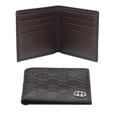 Chocolat Gucci Bi-plis Porte-Monnaie Avec Verrouillage Ornement